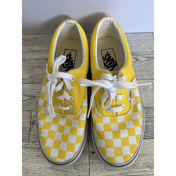 VANS Old Skool Yellow Checkerboard Skateboard Sneakers US Men 4.5 Women 6.0 - Picture 2 of 12